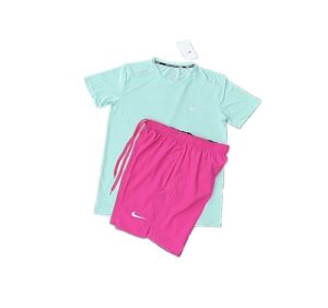 ✅Best Seller 2026 Summer Men Women Matching Set T-Shirt and Shorts Tracksuit 1 - Green Pink, m