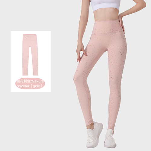 High Waist Black Gold Leggings - Image 4
