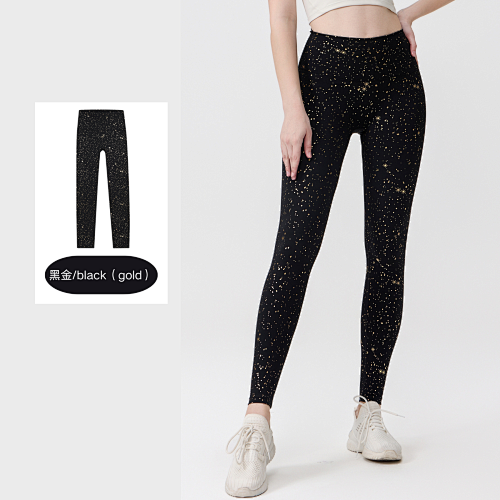 High Waist Black Gold Leggings