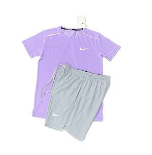 ✅Best Seller 2026 Summer Men Women Matching Set T-Shirt and Shorts Tracksuit 1 - Purple Gray, xxl