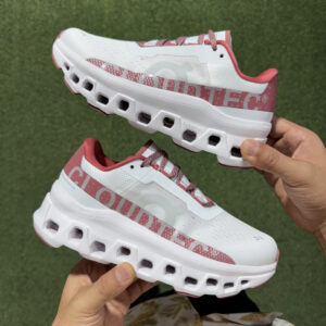 On Cloudmonster white and red
