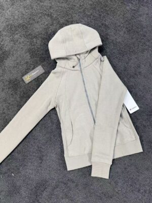 Women Full Zip Hooded Yoga Jacket(2) - Khaki color, 10