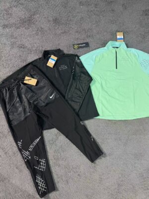 Nike Run Division half zipper quick-drying long sleeve reflective night running trousers men's sport suit